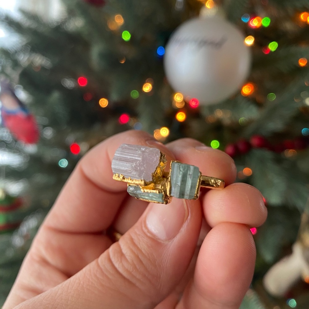 Little Sycamore 18k Gold Plated Tourmaline Ring